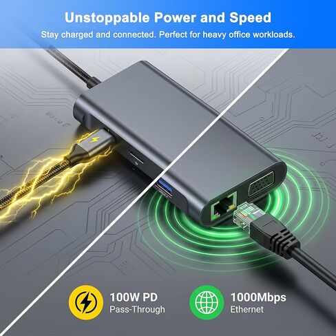 USB C Dock with M.2 NVMe SSD Enclosure, 10Gbps M.2 NVMe SSD Docking Station, USB C Hub with SSD Slot, Laptop Docking Station with 4K HDMI/PD100W/USB 3.2 Gen2/VGA/Gigabit LAN/SD/TF Card Reader in Kuwait