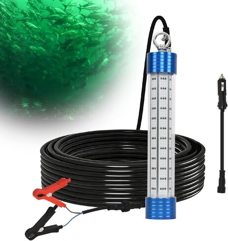 ضوء صيد أخضر تحت الماء 4000LM، مشبك طاقة LED 50 وات 12 فولت/ولاعة سجائر مع كابل 50 قدم، جاذبات إضاءة غاطسة IP68 للصيد الليلي أو الرصيف أو القارب أو قوارب الكاياك in Kuwait