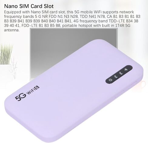 5G Portable Hotspot, WiFi6 High Speed Travel Router with Nano SIM Card Slot, 2.77Gbps DL 1.25Gbps 16 Devices Capacity, Home 5G Mobile Hotspot in Kuwait