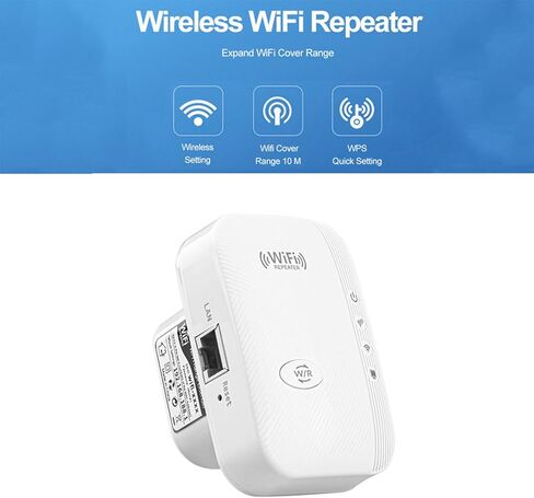 WiFi Booster Up to 3000sq.ft and 30 Devices WiFi Extenders Signal Booster for Home 2.4g Wireless Internet Booster Long Range with Ethernet Port WiFi Repeater Internet Extender WiFi Range Extender in Kuwait