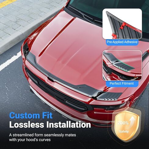 Hood Deflector Compatible with 2019-2025 Dodge Ram 1500 Hood Protector (No Rebel RHO TRX) ABS Shield Replacement for 2019-2025 Dodge Ram 1500 Accessories (Glossy Black) in Saudi Arabia