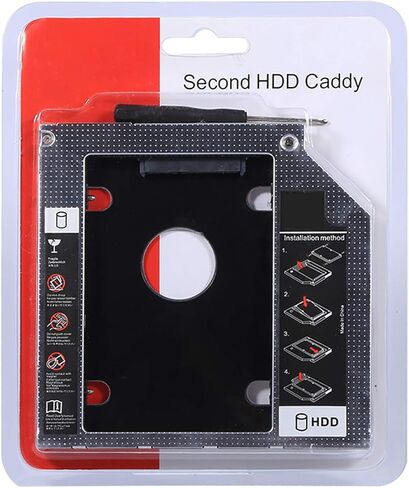 GOWENIC 9.5 مم الألومنيوم SATA SSD الضميمة القرص الصلب خليج محول DVD البصري لأجهزة الكمبيوتر المحمول in Kuwait