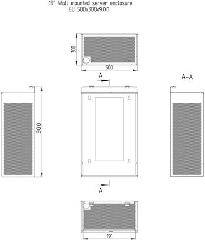 6U Vertical Wall Mount Server Rack Cabinet, 19 Inch Network Enclosure, 35" Full-Length Capacity, Mesh Door, Space-Saving Rack for Switches, Routers, Patch Panels in Saudi Arabia