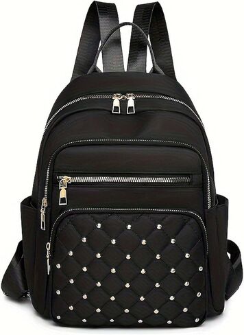 Women Casual Backpack: Multi-Pocket, Large-Capacity, Fashionable & Wear-Resistant - Ideal for Daily Commuting & Travel-black in Kuwait