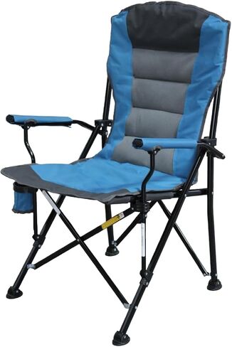 Caravan Sports High Back Deluxe Padded Folding Chair with Extra Wide Backrest, Padded Seat, Armrests & Cup Holder, Portable Outdoor Camping Chair with Carry Bag for Sports, Tailgating & Travel in Kuwait