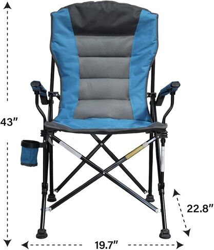 Caravan Sports High Back Deluxe Padded Folding Chair with Extra Wide Backrest, Padded Seat, Armrests & Cup Holder, Portable Outdoor Camping Chair with Carry Bag for Sports, Tailgating & Travel in Kuwait