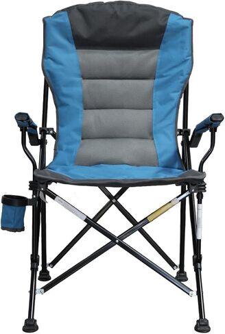 Caravan Sports High Back Deluxe Padded Folding Chair with Extra Wide Backrest, Padded Seat, Armrests & Cup Holder, Portable Outdoor Camping Chair with Carry Bag for Sports, Tailgating & Travel in Kuwait