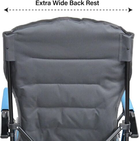Caravan Sports High Back Deluxe Padded Folding Chair with Extra Wide Backrest, Padded Seat, Armrests & Cup Holder, Portable Outdoor Camping Chair with Carry Bag for Sports, Tailgating & Travel in Kuwait