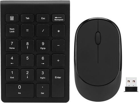 Wireless Numeric Keypad Mute Mouse Set, Cap Design, 1200DPl Resolution, for Office/Home Users in Kuwait