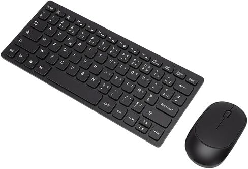 Zopsc French 2.4GHz Wireless Keyboard and Mouse Combo, 78 Key Slim Portable French Layout Keyboard with Quiet Mouse, Plug and Play USB Receiver for PC Laptop. in Kuwait