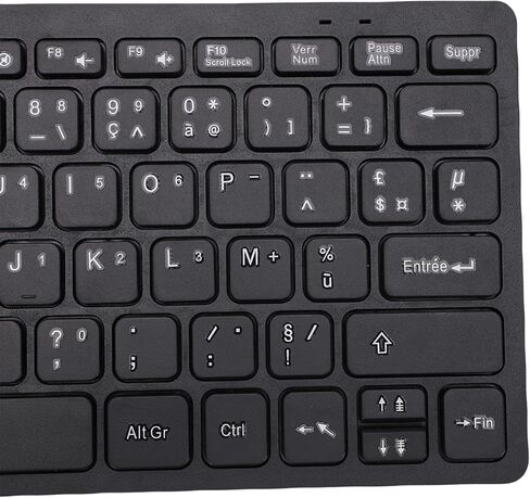 Zopsc French 2.4GHz Wireless Keyboard and Mouse Combo, 78 Key Slim Portable French Layout Keyboard with Quiet Mouse, Plug and Play USB Receiver for PC Laptop. in Kuwait