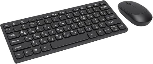 Bewinner Russian Keyboard and Mouse Combo | 78 Key Wireless 2.4GHz, Splash Proof Design with Silent Mouse, Compatible with PC & Laptop for Russian Typing in Kuwait