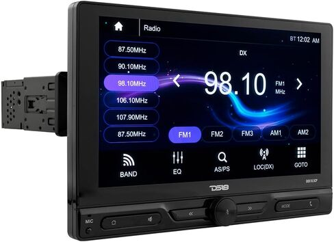 DS18 DDX10.5CP 10.5 بوصة شاشة ستيريو للسيارة تعمل باللمس Mechless Single-Din Headunit Apple Car Play & Bluetooth، وصلة مرآة Android الوسائط المتعددة الرقمية AUX/USB/MP3/ AM/FM جهاز استقبال راديو عن بعد، أسود (متجدد) in Kuwait