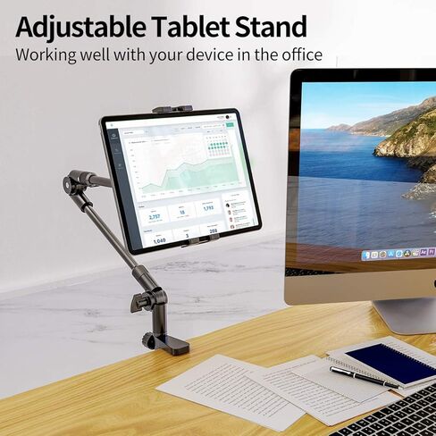KDD iPad Tripod Mount Adapter & Aluminum Tablet Stand Holder Fit for 4.7"-12.9" Devices, iPad Pro 12.9 Air Mini, Galaxy Tabs, Switch, iPhone in Kuwait