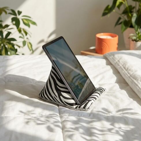 POPETPOP Tablet Pillow Stand for Phones and Tablets Soft Fabric Mobile Holder with Angles for Relaxation and Lounging for Readers and Tech Lovers in Kuwait