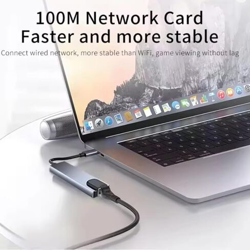 محطة إرساء USB C Hub (8 في 1) مع HDMI 4K@30 هرتز، RJ45 Ethernet، قارئ بطاقة SD/TF، ​​USB 3.0/2.0، PD 100W، دونجل من النوع C متوافق مع أجهزة الكمبيوتر المحمول اللوحية in Kuwait