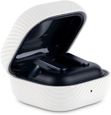 حافظة جلدية Haobobro - لهاتف Samsung Galaxy Buds 4 (2026) / Buds4 Pro - جلد مختار صديق للبشرة، نسيج من ألياف الكربون، غطاء صلب واقٍ مصنوع يدويًا لهاتف Samsung Buds Pro 4 - أسود in Kuwait
