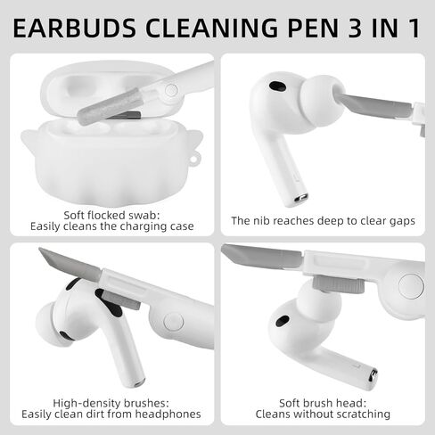 for AirPods Pro 3 Case Cover 2025 with Cleaner kit, Glow-in-The-Dark Cute Ghost Case for Apple AirPods Pro 3rd Generation, Soft Silicone Anime Funny AirPods Pro 3 Case for Women Men in Kuwait
