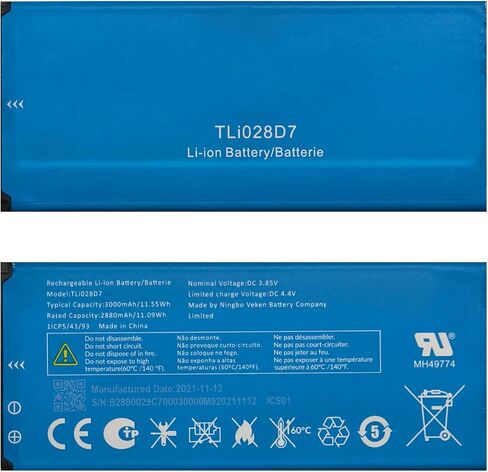TLi028D7 Replacement Battery for TCL 30 LE 4188S ION X Z T607DL,0 Cycle Battery Compatible with TCL 30 LE 4188S ION X Z T607DL in Kuwait
