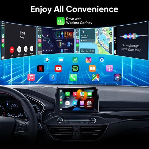 محول CarPlay اللاسلكي لهاتف Apple iPhone، يحول CarPlay السلكي من المصنع إلى لاسلكي، توصيل وتشغيل دونجل USB-C، اتصال تلقائي سريع، اتصال متعدد المستخدمين، زمن استجابة منخفض، محول لسيارات iOS 10+، 2015+ in Kuwait