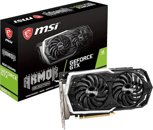 MSI Gaming GeForce GTX 1660 Ti 192-bit HDMI/DP 6GB GDRR6 HDCP Support DirectX 12 Dual Fan VR Ready OC Graphics Card (GTX 1660 TI Armor 6G OC) (Renewed) in Kuwait
