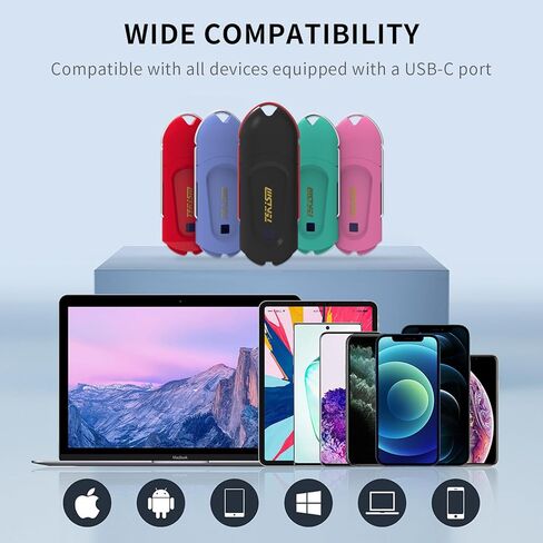 فليكس سي 128 جيجابايت 2 حزمة من محركات أقراص فلاش USB من النوع C، النوع C، محرك فلاش USB 3.1، تصميم دوار، محرك أقراص USB يصل إلى 150 ميجابايت/ثانية، عصا ذاكرة تخزين البيانات الخارجية المتوافقة مع الكمبيوتر/الكمبيوتر المحمول in Kuwait