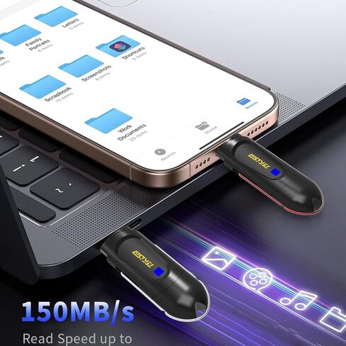 فليكس سي 128 جيجا بايت 2 حزمة من محركات أقراص فلاش USB من النوع C، النوع C، محرك فلاش USB 3.1، تصميم دوار، محرك أقراص USB يصل إلى 150 ميجابايت/ثانية، عصا ذاكرة تخزين البيانات الخارجية المتوافقة مع الكمبيوتر/الكمبيوتر المحمول in Kuwait