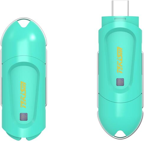 Flex C 128GB 2 Pack Green Type-C USB Flash Drives، Type-C، USB 3.1 Flash Thumb Drive، تصميم دوار، محرك USB يصل إلى 150 ميجابايت/ثانية، عصا ذاكرة تخزين البيانات الخارجية المتوافقة مع الكمبيوتر/الكمبيوتر المحمول in Kuwait