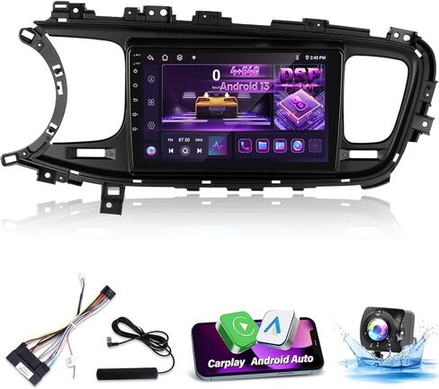 [4+64G] Upgrade Android Radio for Kia Optima K5 2013 2014 2015: 10.1 inch IPS Touchscreen Carplay Stereo - Background Mode, CarMate, Lenshood, BT5.4, 5G/WiFi, GPS, FM/AM/RDS Radio+ AHD Backup Camera in Kuwait