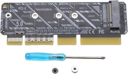 Yunseity M.2 M Key SSD to PCIe Adapter Card .2 NVMe to PCIe 5.0 X16 Adapter for 2230 2242 2260 2280 SSDs with LED Indicator Backward Compatible with 4.0 3.0 in Kuwait