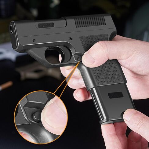 Flameshot Gun for Cigarettes Windproof Gun Cigarette Holder and Lighter Refillable Butane Tactical-Style Torch Zinc Alloy Construction Gift for Men Dad Husband Boyfriend in Kuwait