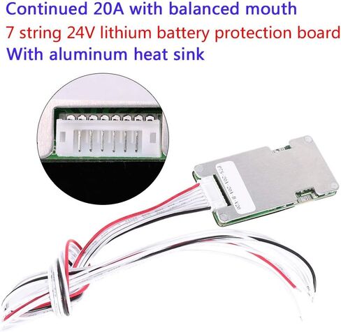 Jadeshay Lithium Battery Protection Board, BMS 7S 20A 24V Lithium Li-Ion 18650 Battery BMS Protection Board with Protection Balancer in Kuwait