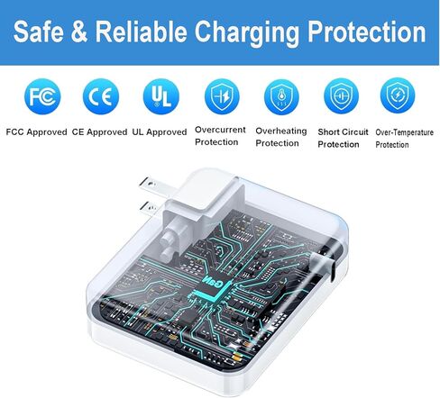 شاحن Mac Book Pro بقدرة 140 واط، كابل شاحن USB C فائق السرعة الأصلي عالي الجودة متوافق مع MacBook Pro/Air 16 14 بوصة، M1 M2 M3 M4/ipad Pro/Samsung Galaxy وجميع أجهزة USB C in Kuwait