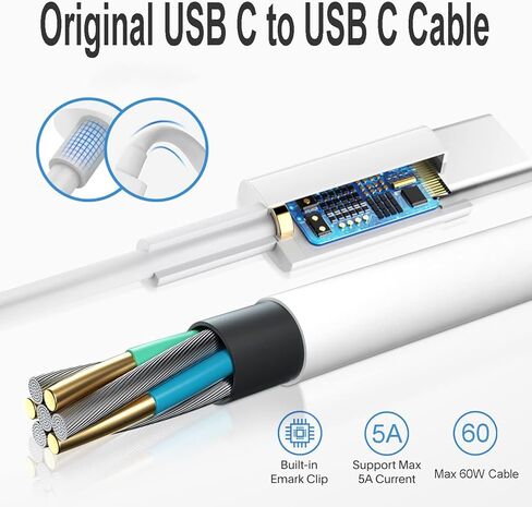 شاحن Mac Book Pro بقدرة 140 واط، كابل شاحن USB C فائق السرعة الأصلي عالي الجودة متوافق مع MacBook Pro/Air 16 14 بوصة، M1 M2 M3 M4/ipad Pro/Samsung Galaxy وجميع أجهزة USB C in Kuwait