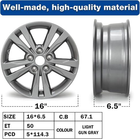 حافات السيارات 18 بوصة ، 18 "× 8" حافة عجلة الألومنيوم ، 45 إزاحة ، نمط الترباس 5x112 ، استبدال العجلة الأسود 95093 ، لتويوتا كامري 2021 2022 2023 in Saudi Arabia