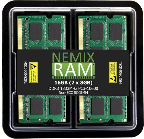 NEMIX RAM 4GB (2X2GB) DDR3 1333MHz PC3-10600 2Rx8 1.35V 204-PIN Non-ECC SODIMM Laptop PC Memory KIT in Kuwait