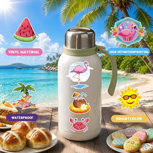 Xzentira 150Pcs Flamingo Stickers, Summer Waterproof Vinyl PVC Tropical Flamingo Decorations, Hawaiian Party Favors, Birthday Decorations for Laptop Travel Luggage Car Bike Bicycle in Kuwait