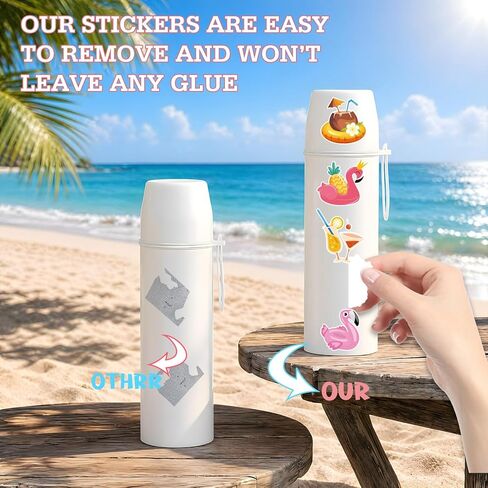 Xzentira 150Pcs Flamingo Stickers, Summer Waterproof Vinyl PVC Tropical Flamingo Decorations, Hawaiian Party Favors, Birthday Decorations for Laptop Travel Luggage Car Bike Bicycle in Kuwait