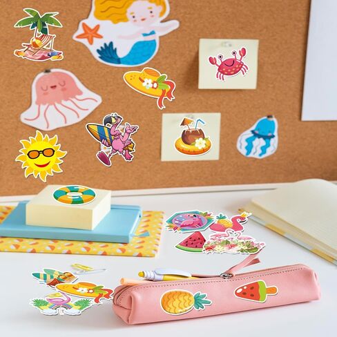 Xzentira 150Pcs Flamingo Stickers, Summer Waterproof Vinyl PVC Tropical Flamingo Decorations, Hawaiian Party Favors, Birthday Decorations for Laptop Travel Luggage Car Bike Bicycle in Kuwait