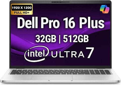 Oemgenuine Dell Pro 16 Plus PB16250 (يستبدل Latitude 5550) دفتر أعمال 16 بوصة FHD+ Intel Ultra 7-265U، ذاكرة وصول عشوائي DDR5 سعة 32 جيجابايت، 512 جيجابايت NVMe، Wi-Fi 6E، BT، لوحة مفاتيح بإضاءة خلفية، كاميرا ويب عالية الدقة، RJ-45، Win 11 Pro in Kuwait