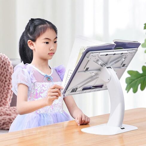 HOMSFOU Anti-Slip Portable Laptop Riser Stand with Cooling Vent for Study and Reading, Foldable White Multipurpose Notebook Holder for Desk Use in Kuwait