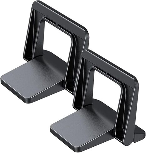 HOMSFOU Laptop Riser 2pcs Set Black مادة الكمبيوتر المحمول حامل حامل كمبيوتر محمول مريح مضاد للانزلاق لتحسين التبريد وتعديل الارتفاع مناسب للاستخدام المكتبي والمنزلي in Kuwait