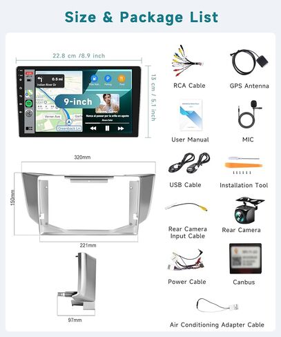 4G+64G Radio for Lexus RX300 RX330 RX350 RX400H 2004-2009 with DSP/Wireless Carplay/Android Auto, 9 inch 1280P Touch Screen Android Car Stereo Bluetooth 5.0 FM/RDS Mirrorlink Backup Camera in Kuwait