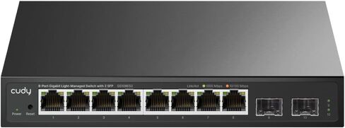 Cudy GS108ES2 8 Port Gigabit Light-Managed Switch with 2 SFP, Web Managed, SNMP, VLAN, QoS, IGMP Snooping, Desktop/Wall Mount in Kuwait