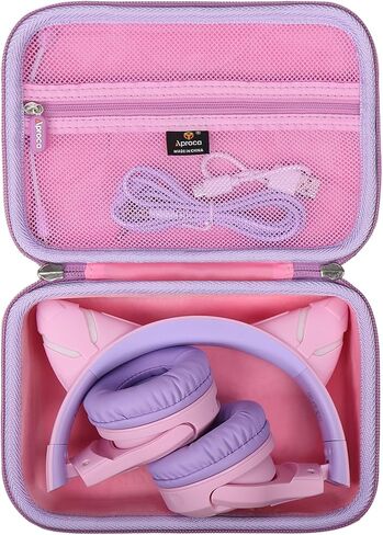 حافظة Aproca متوافقة مع سماعات الرأس بلوتوث Riwbox CF9 Cat Ear Kids، حقيبة تخزين صلبة للملحقات - وردي (الجراب فقط) in Kuwait
