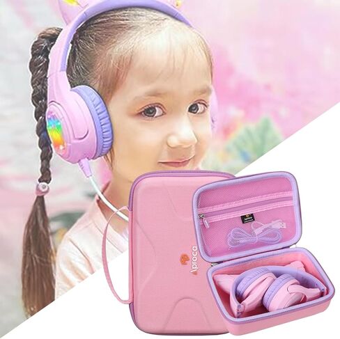حافظة Aproca متوافقة مع سماعات الرأس بلوتوث Riwbox CF9 Cat Ear Kids، حقيبة تخزين صلبة للملحقات - وردي (الجراب فقط) in Kuwait