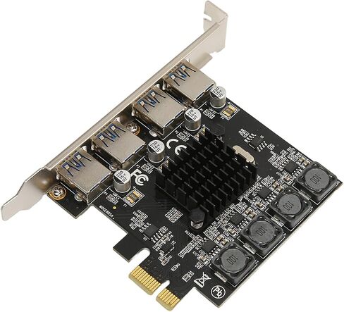 PCIE to USB 3.0 Expansion Card, 4 Port 5Gbps High Speed USB Hub Controller, Self Powered, Compatible with 11/10/8/7/ &, for PCI Express X1 X4 X8 X16 Slot in Kuwait