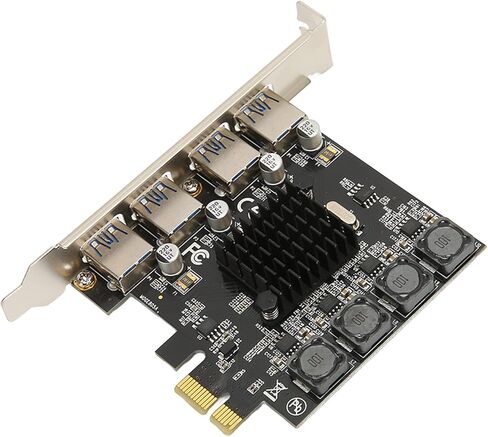 PCIE to USB 3.0 Expansion Card, 4 Port 5Gbps High Speed USB Hub Controller, Self Powered, Compatible with 11/10/8/7/ &, for PCI Express X1 X4 X8 X16 Slot in Kuwait