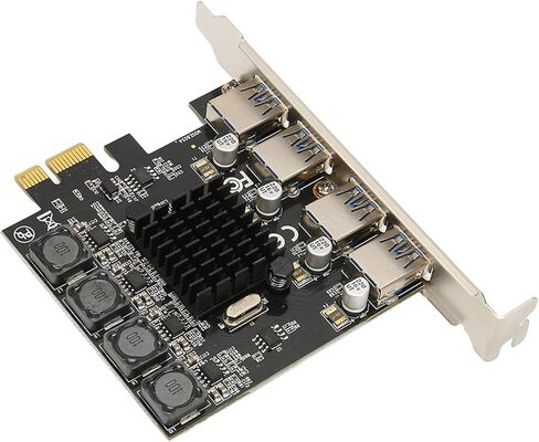 PCIE to USB 3.0 Expansion Card, 4 Port 5Gbps High Speed USB Hub Controller, Self Powered, Compatible with 11/10/8/7/ &, for PCI Express X1 X4 X8 X16 Slot in Kuwait