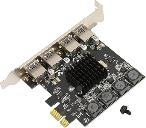 PCIE to USB 3.0 Expansion Card, 4 Port 5Gbps High Speed USB Hub Controller, Self Powered, Compatible with 11/10/8/7/ &, for PCI Express X1 X4 X8 X16 Slot in Kuwait
